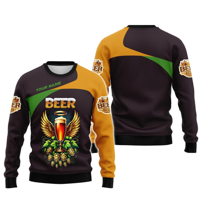 Beer Cup Personalized Name Shirt Custom Gift For Beer Lovers, All Over Printed