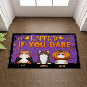 Personalized Cat Halloween Doormat - Enter If You Dare