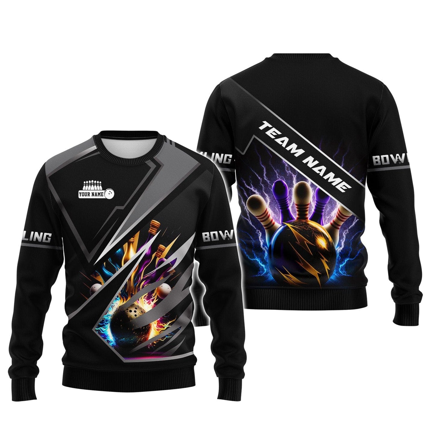 Personalized Bowling Team Shirt - Power Up Your Strikes, All Over Printed