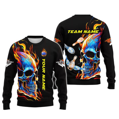 Personalized Bowling Team Shirt - Fire Up Your Game, All Over Printed