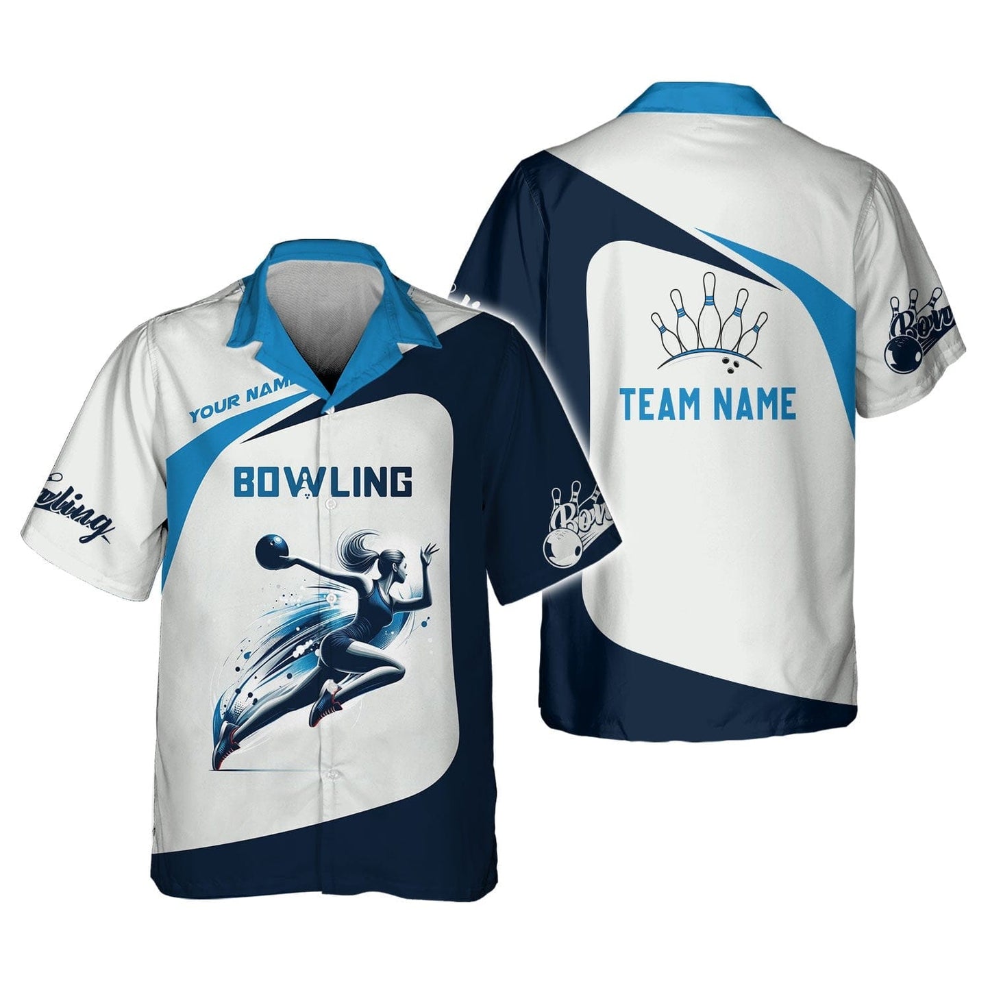 Personalized Bowling Team Shirt - Celebrate Your Strikes, All Over Printed
