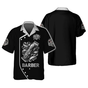 Hair Trimmer Tattoo 3D Shirt Barbershop Custom T-Shirts Gift For Barber, All Over Printed