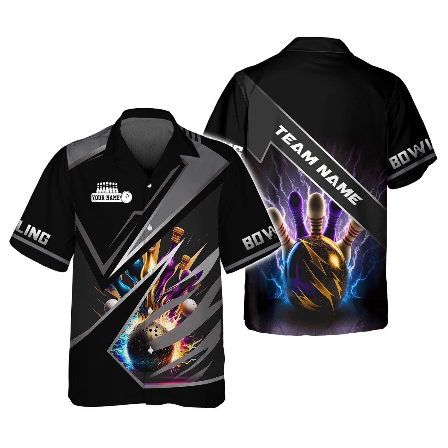 Personalized Bowling Team Shirt - Power Up Your Strikes, All Over Printed