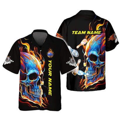Personalized Bowling Team Shirt - Fire Up Your Game, All Over Printed
