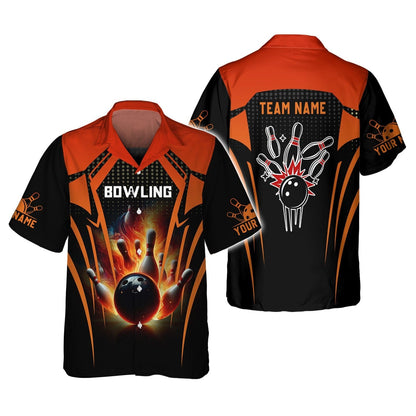 Personalized Bowling Team Shirt - Ignite Your Game, All Over Printed