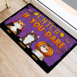 Personalized Cat Halloween Doormat - Enter If You Dare