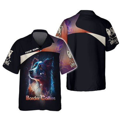 Border Collie With Galaxy Color Custom T-Shirts Border Collie 3D Shirt Gift For Dog Lover, All Over Printed
