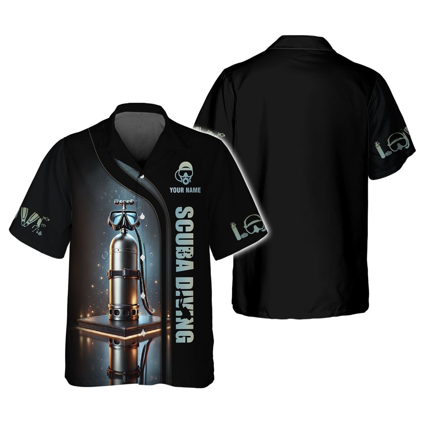3D Full Print Scuba Mark With Dive Tank T-Shirts Personalized Name, All Over Printed