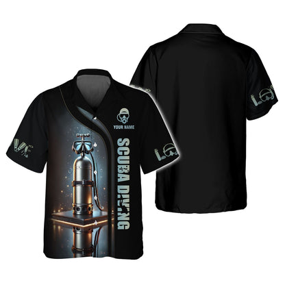 3D Full Print Scuba Mark With Dive Tank T-Shirts Personalized Name, All Over Printed