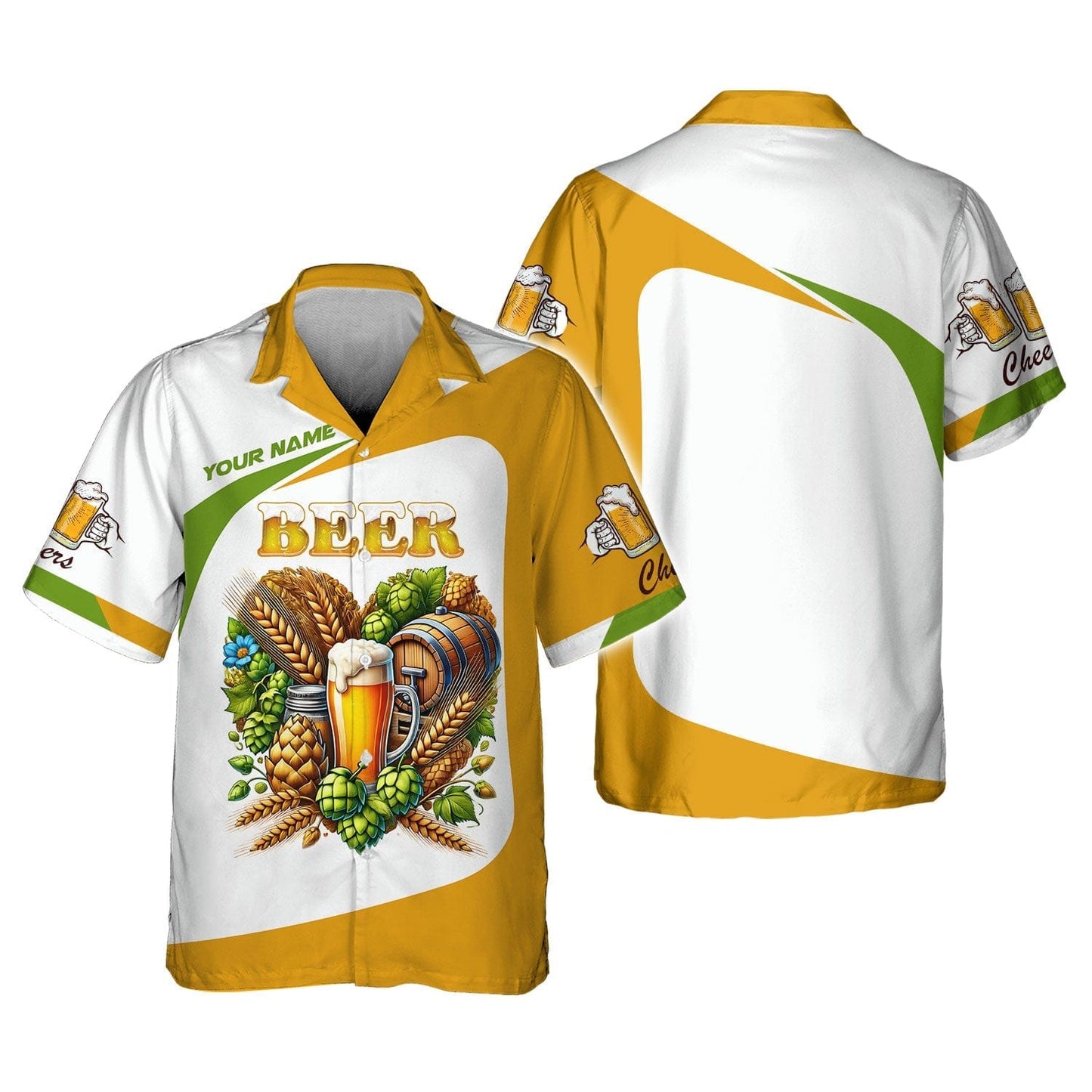 Beer Heart Custom Name 3D Shirt Personalized Gift For Beer Lovers, All Over Printed