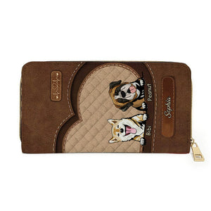 Cartera para perro personalizada de 20 x 11 cm: diseño personalizable con nombre y raza de perro y diseño de corazón