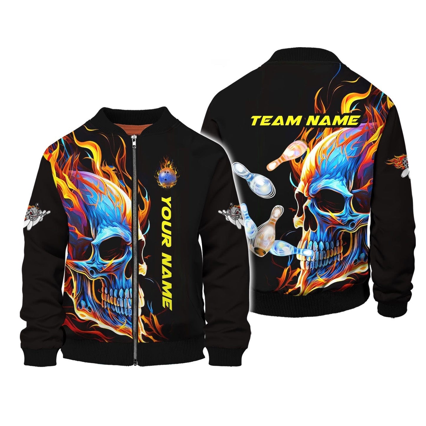 Personalized Bowling Team Shirt - Fire Up Your Game, All Over Printed