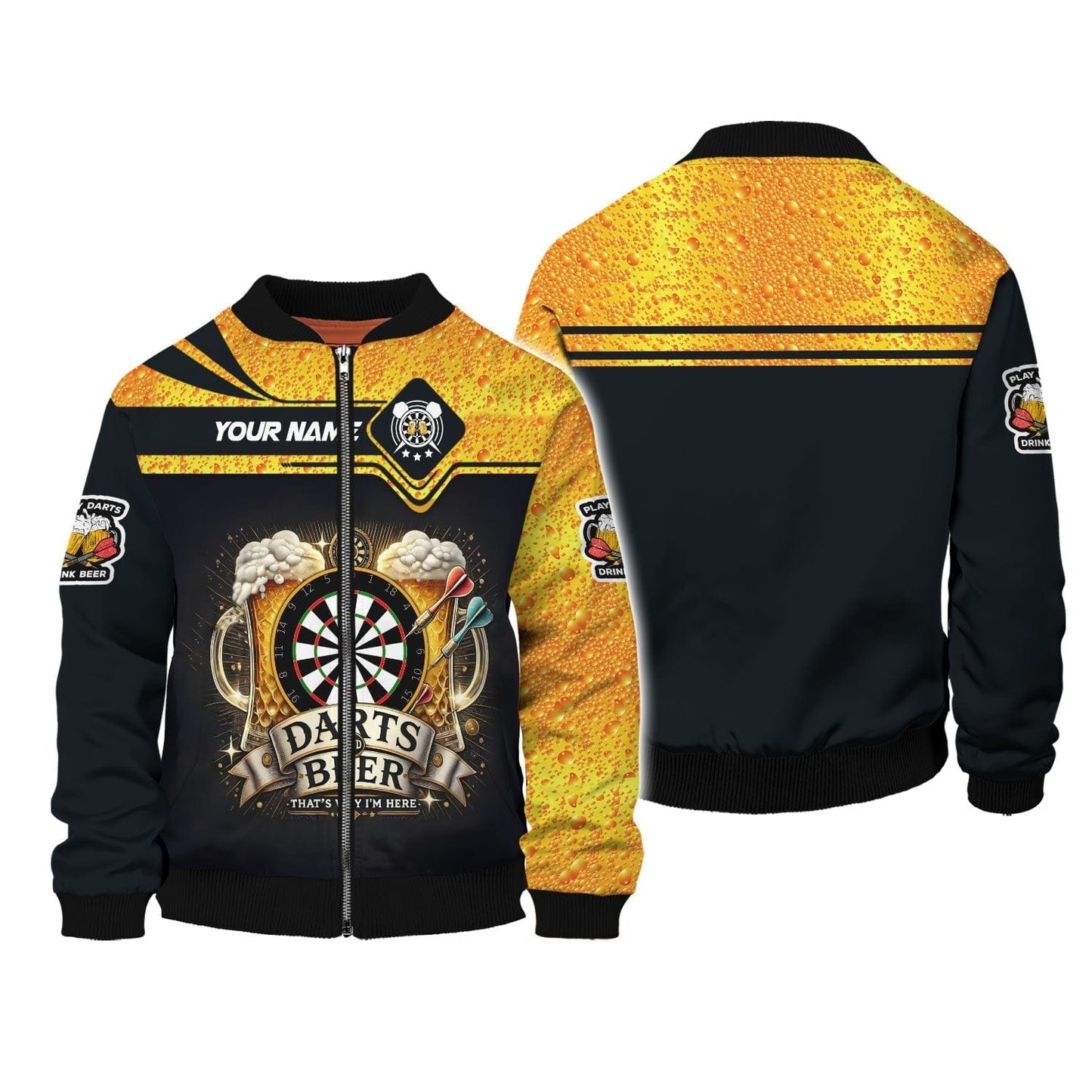 Darts And Beer That's Why I'm Here Shirt Personalized Name 3D Shirt For Beer Darts Club Lovers, All Over Printed