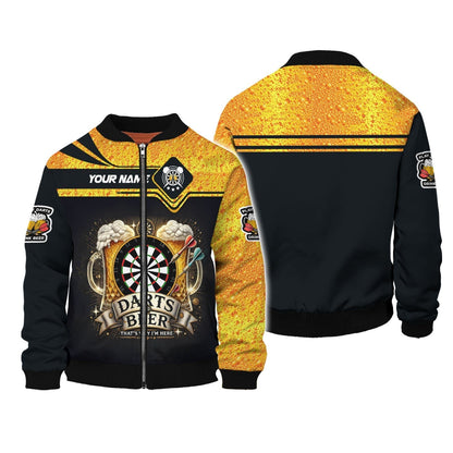 Darts And Beer That's Why I'm Here Shirt Personalized Name 3D Shirt For Beer Darts Club Lovers, All Over Printed