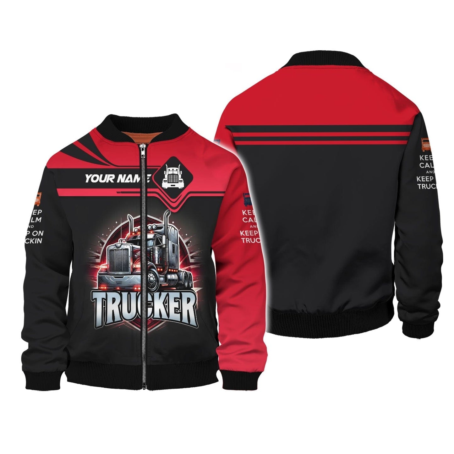 Keep Calm And Keep On Trucking Personalized Name 3D Shirt Gift For Trucker Lovers, All Over Printed