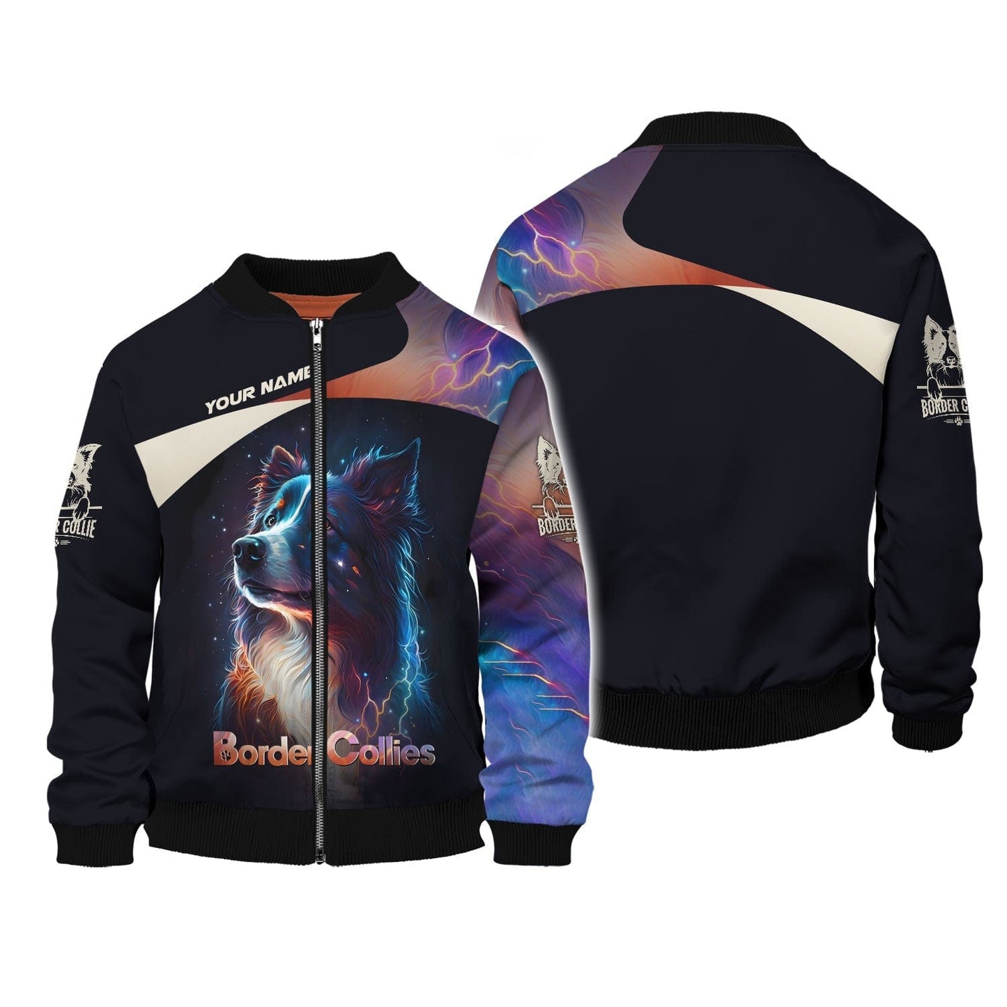 Border Collie With Galaxy Color Custom T-Shirts Border Collie 3D Shirt Gift For Dog Lover, All Over Printed