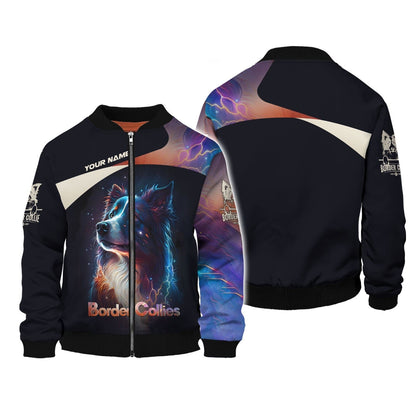 Border Collie With Galaxy Color Custom T-Shirts Border Collie 3D Shirt Gift For Dog Lover, All Over Printed