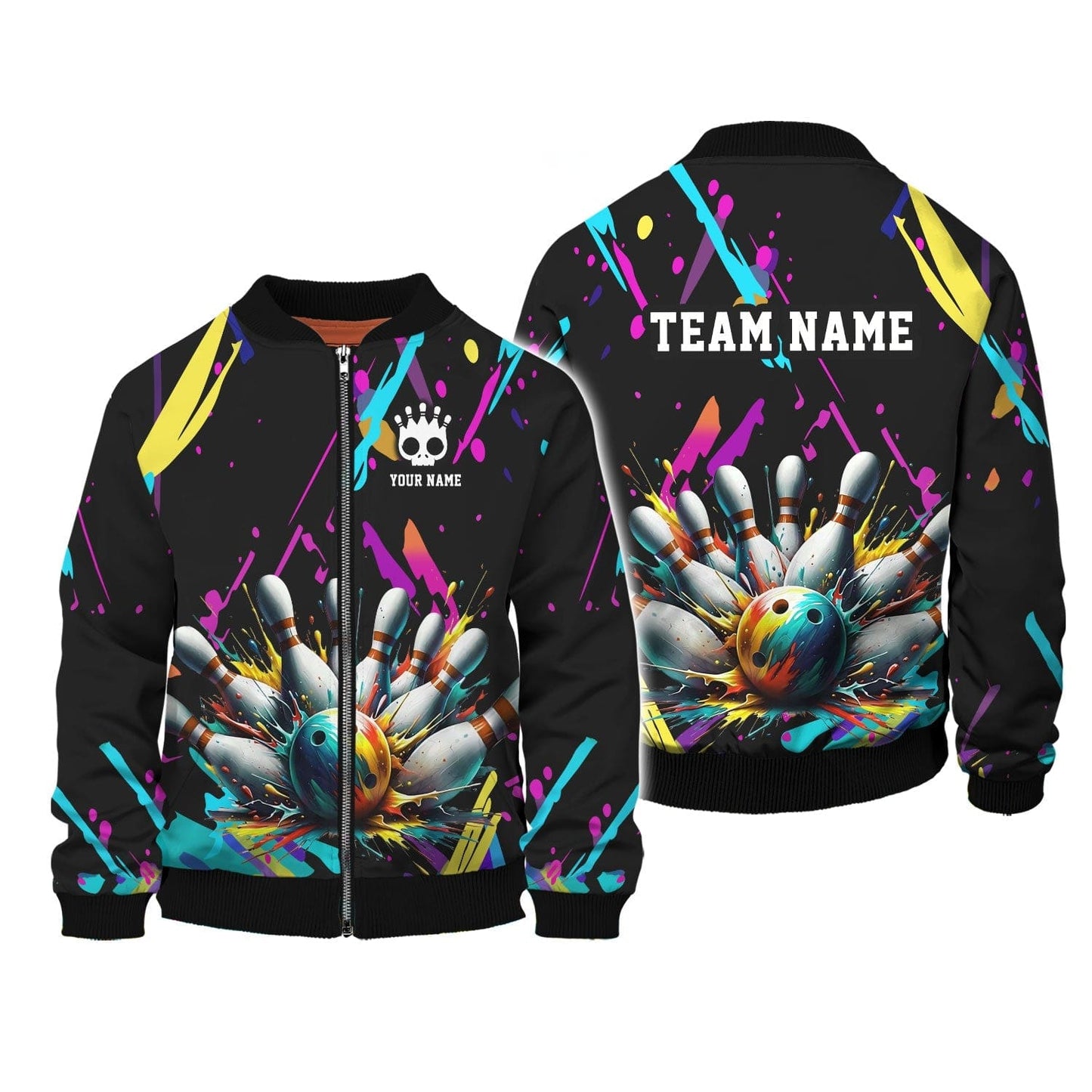 Personalized Bowling Team Shirt - Splash into Strikes, All Over Printed