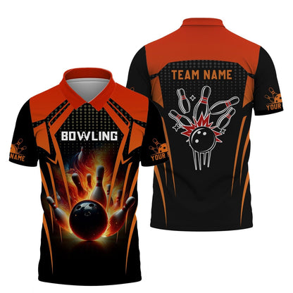 Personalized Bowling Team Shirt - Ignite Your Game, All Over Printed