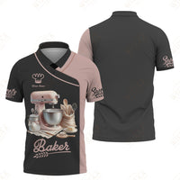 Personalized Baker Shirt - Traditional Mixer & Tools with Delicate Pastry Sleeve Accents