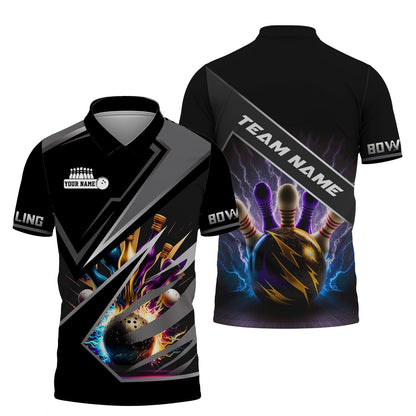 Personalized Bowling Team Shirt - Power Up Your Strikes, All Over Printed