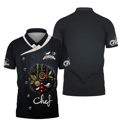 Personalized Chef Shirt - Refined Spice and Herb Layout for Culinary Experts