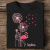Personalized Flamingo Shirt - Embellished With Elegant Dandelion Blossoms For Unique Style