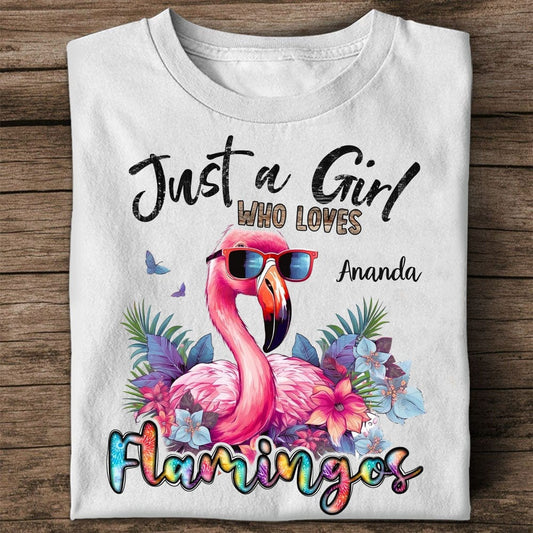 Camiseta personalizada con flamencos: solo una chica que ama los flamencos