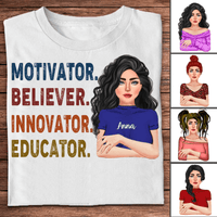 Personalized Teacher T-shirt- Motivate, Believe, Innovate, Educate -It's a Lifestyle