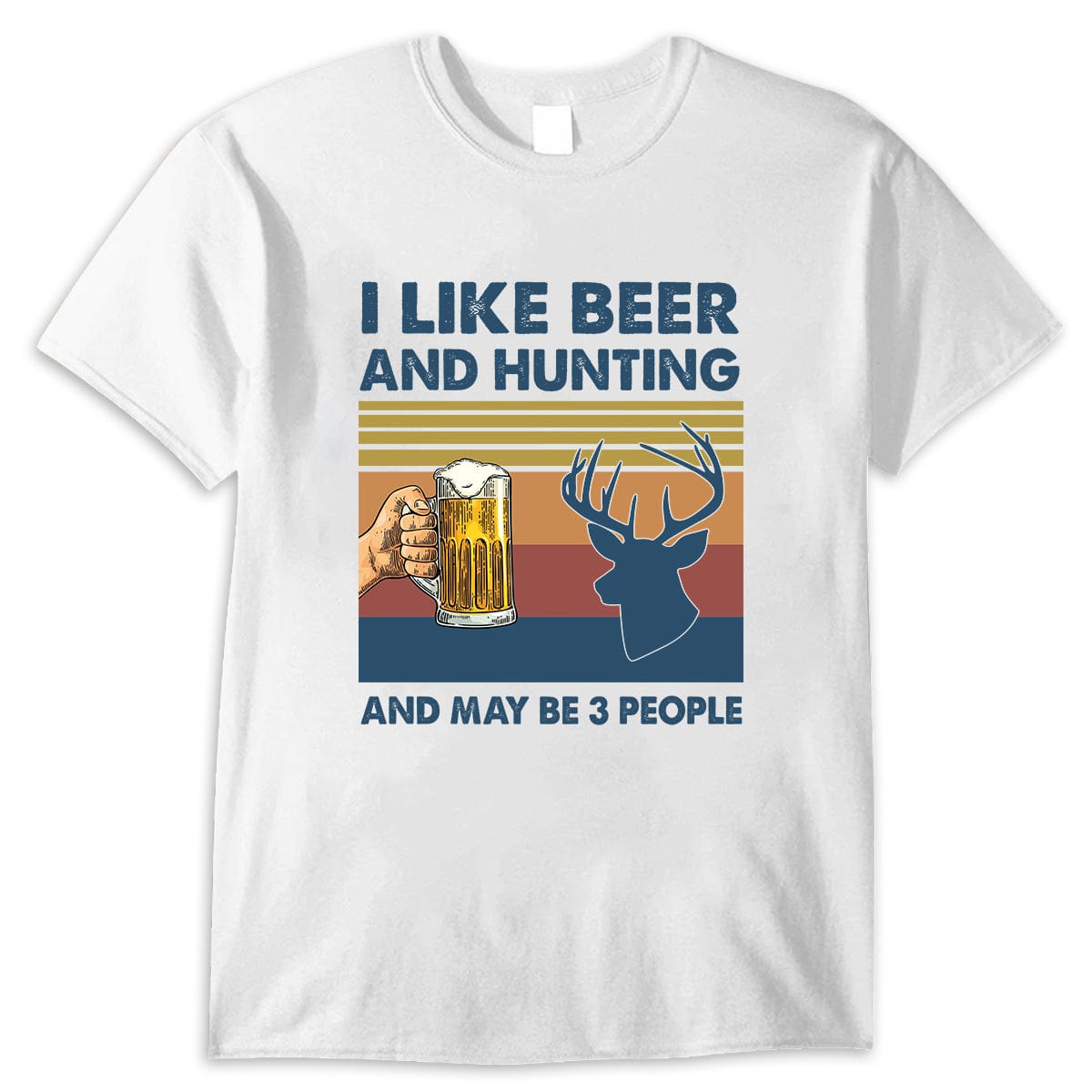 Camisetas de caza Me gusta la cerveza y la caza y quizás 3 personas, regalo para cazadores