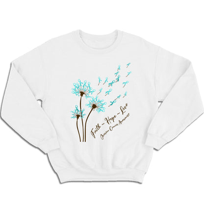 Dandelion Faith Hope Love Ovarian Cancer Awareness Shirt