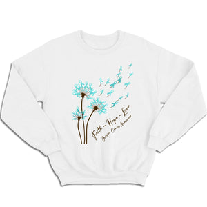 Dandelion Faith Hope Love Ovarian Cancer Awareness Shirt