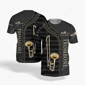 Custom Trombone Shirt, Gift For Trombone Lover, All Over Printed