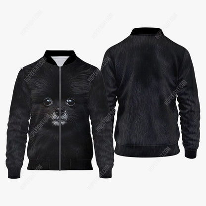 Black Pomeranian Shirt, Gift For Pomeranian Lover, All Over Printed