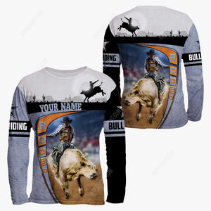 Custom Bull Riding Shirt, Gift For Bull Riding Lover, All Over Printed