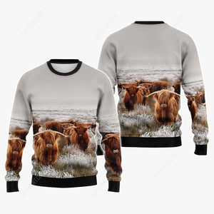 Highland Cow Shirt, Gift For Highland Cow Lover, All Over Printed