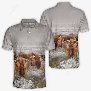 Highland Cow Shirt, Gift For Highland Cow Lover, All Over Printed