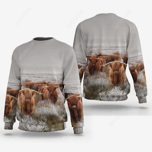 Highland Cow Shirt, Gift For Highland Cow Lover, All Over Printed