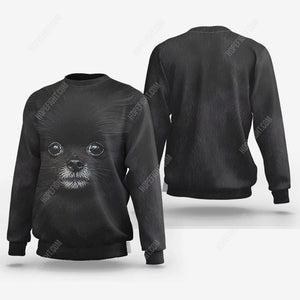 Black Pomeranian Shirt, Gift For Pomeranian Lover, All Over Printed