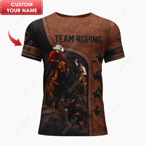 Custom Team Roping Shirt, Gift For Team Roping Lover, All Over Printed