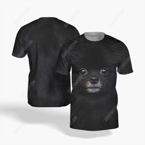 Black Pomeranian Shirt, Gift For Pomeranian Lover, All Over Printed