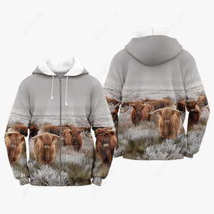 Highland Cow Shirt, Gift For Highland Cow Lover, All Over Printed