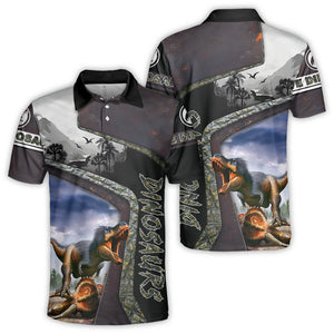 Dinosaur Lover's Shirt - Dramatic T-Rex & Triceratops Showdown