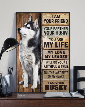 Soy tu amigo, tu compañero, tu husky, póster de husky siberiano, lienzo