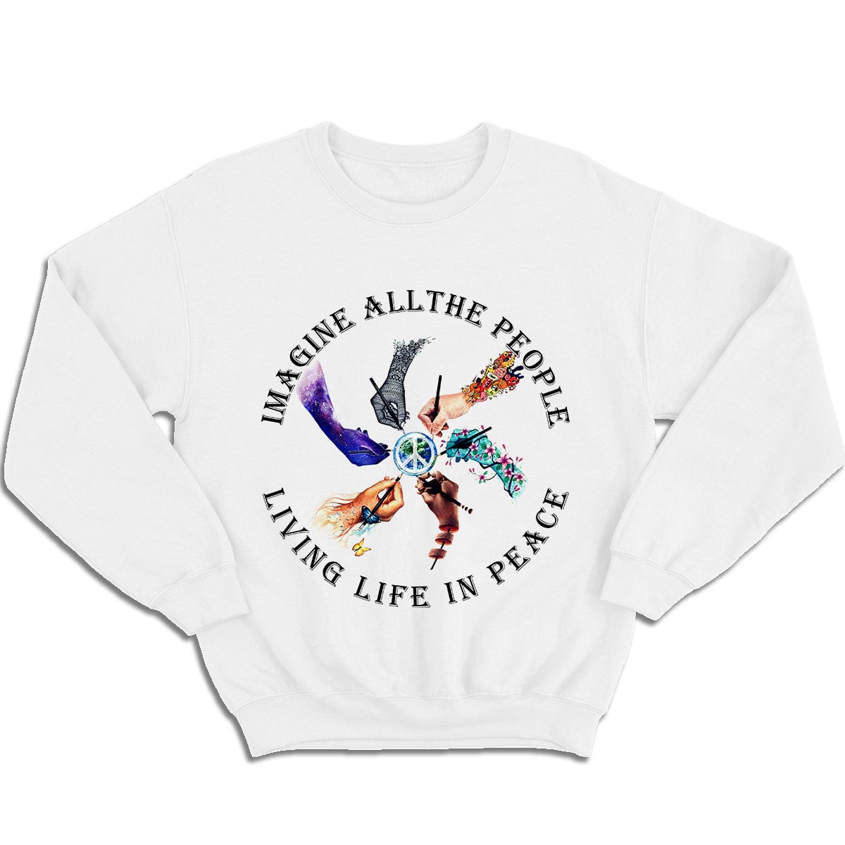 Camiseta hippie Imagina a toda la gente viviendo la vida en paz