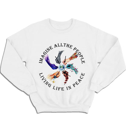 Camiseta hippie Imagina a toda la gente viviendo la vida en paz