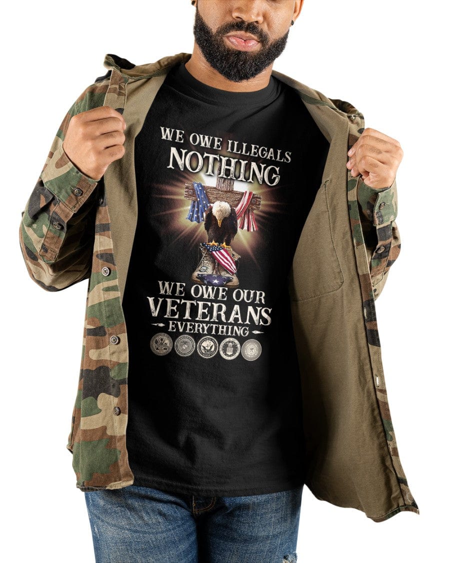 Patriotic Eagle and Military Medals T-Shirt - Honor Veterans, Strong American Values