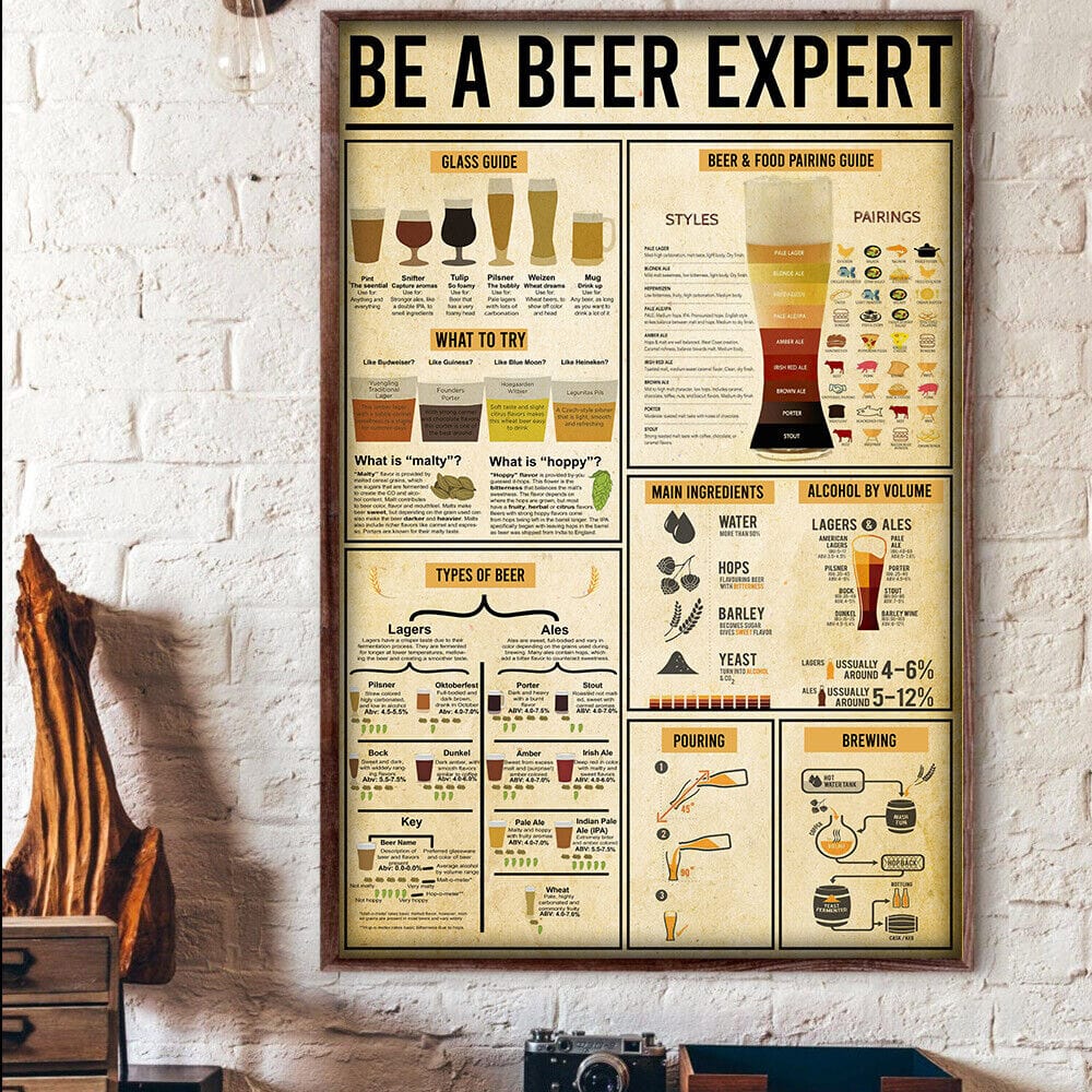 Be A Beer Expert Poster, Canvas