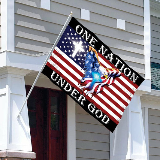 One Nation Under God Eagle Flag House & Garden