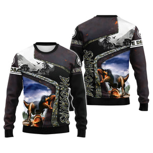 Dinosaur Lover's Shirt - Dramatic T-Rex & Triceratops Showdown